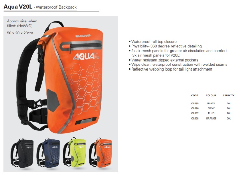 Oxford Aqua V20L backpack