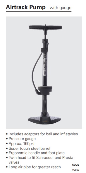Oxford Airtrack pump with guage