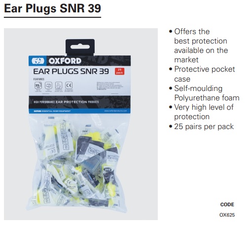 Oxford Earplugs SNR 39 - 25 pack